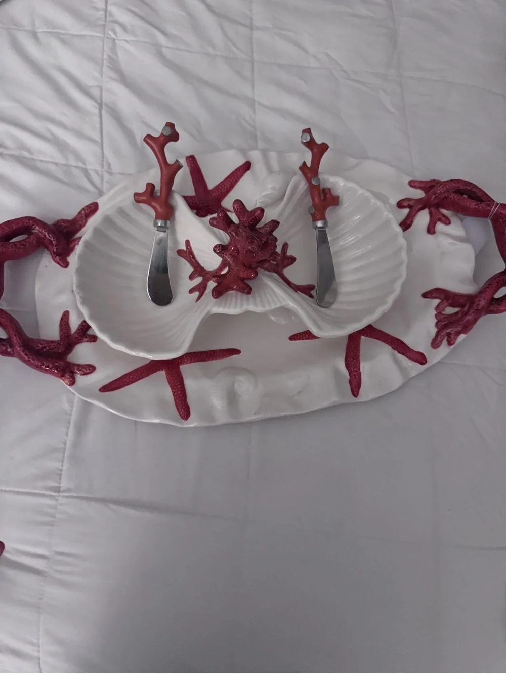 World Market Starfish Stoneware Dinnerware Set